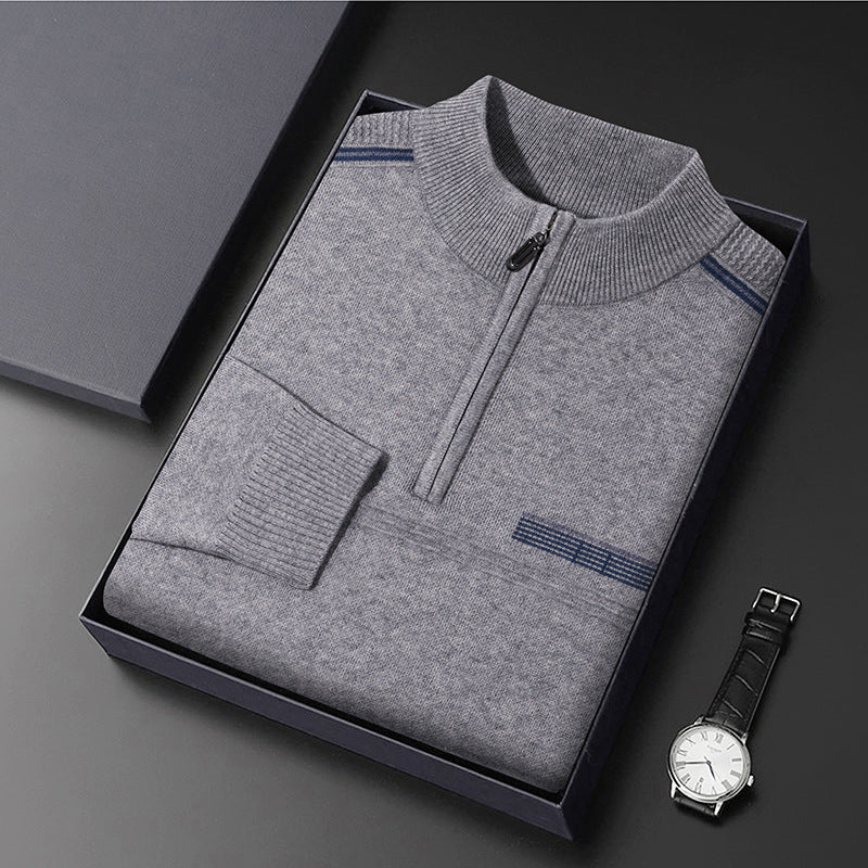 Men's Half-turtleneck Zipper Sweater