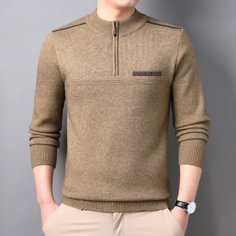 Men's Half-turtleneck Zipper Sweater