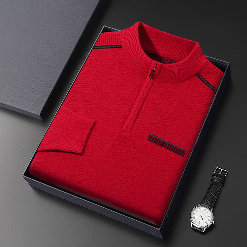 Men's Half-turtleneck Zipper Sweater