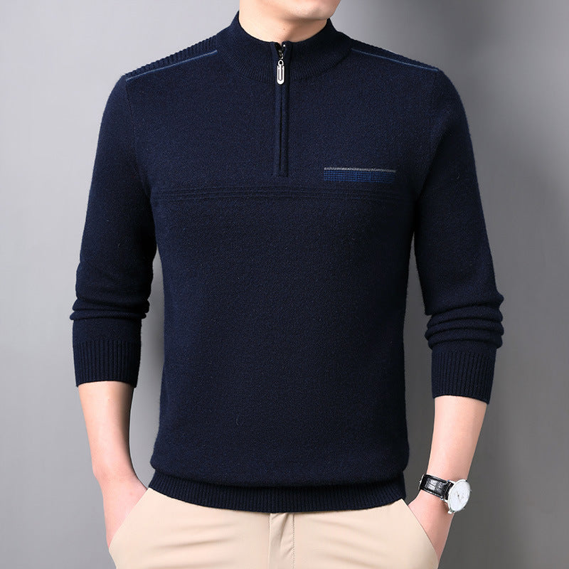 Men's Half-turtleneck Zipper Sweater