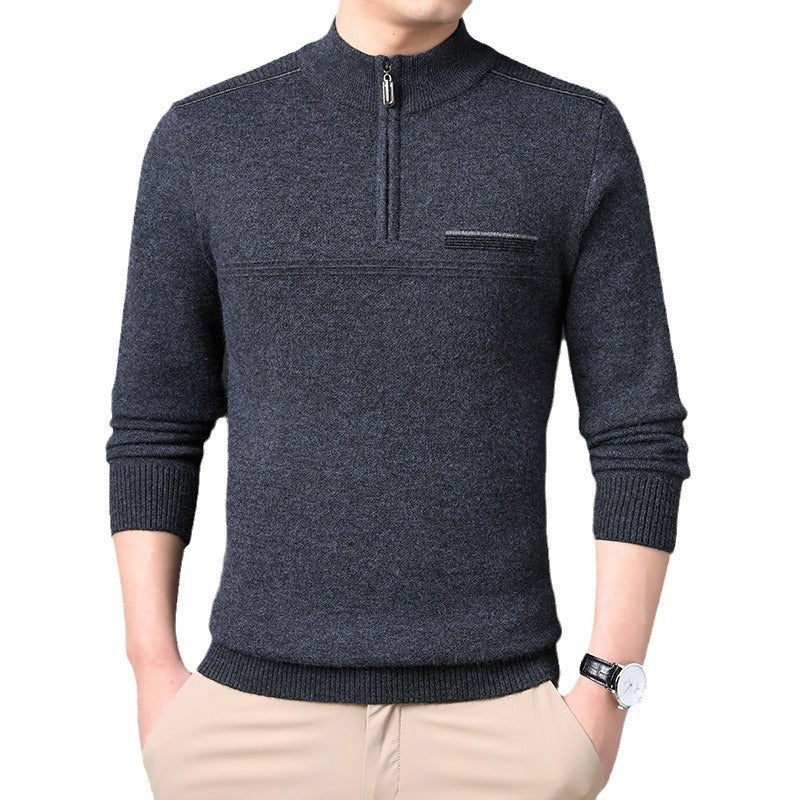 Men's Half-turtleneck Zipper Sweater