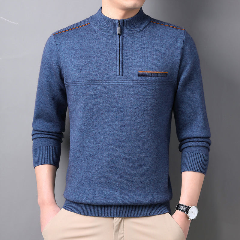 Men's Half-turtleneck Zipper Sweater