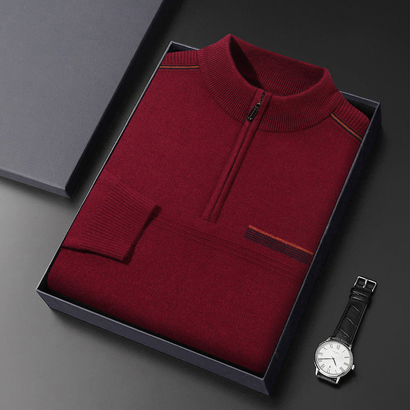 Men's Half-turtleneck Zipper Sweater