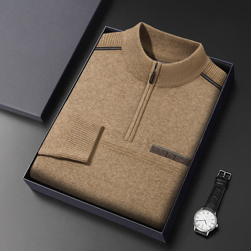 Men's Half-turtleneck Zipper Sweater