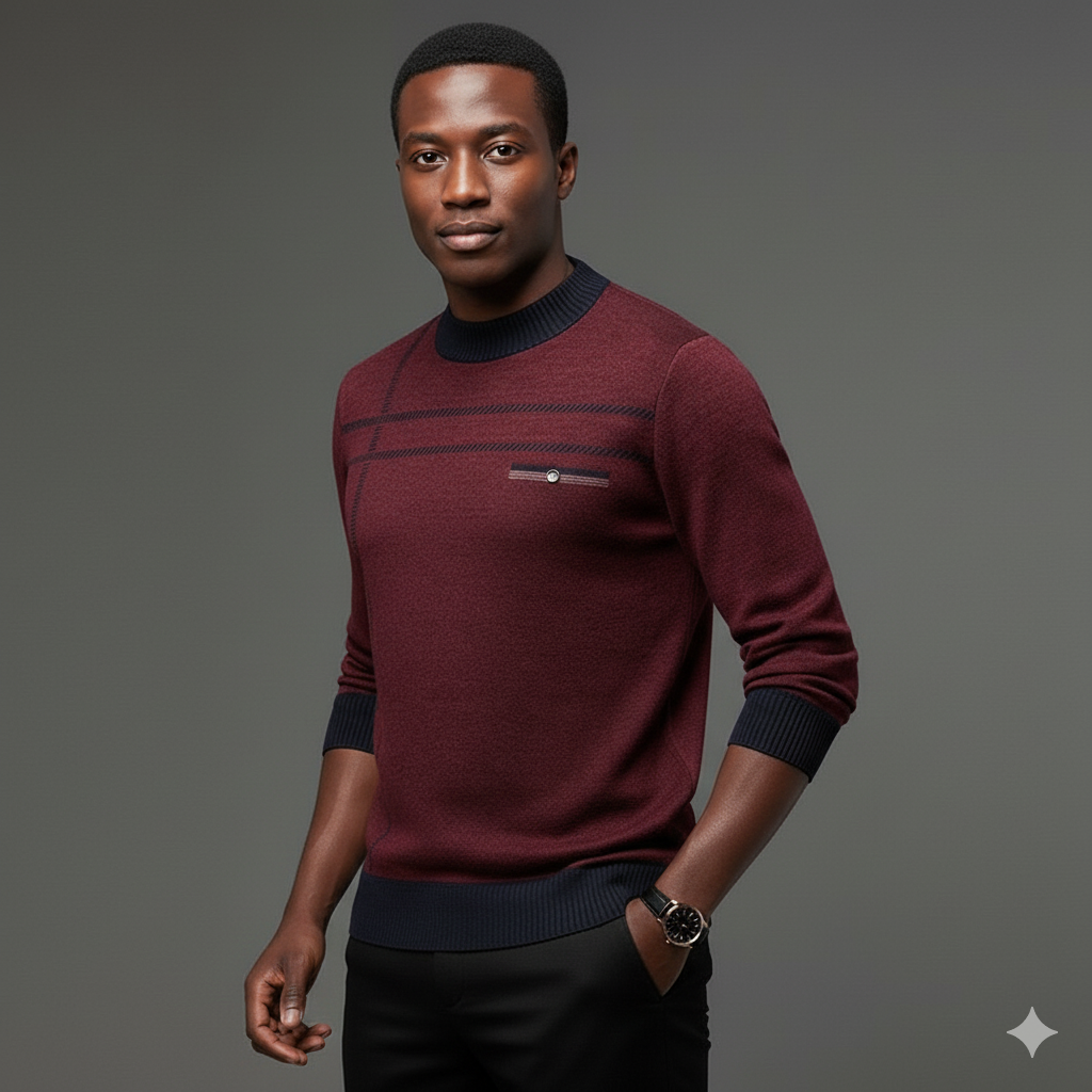 Round Neck Knitted Sweater Slim Fit