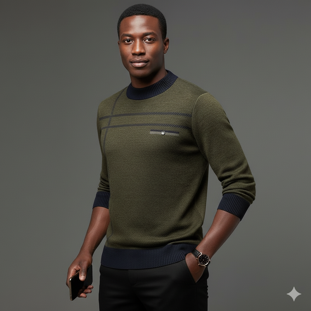 Round Neck Knitted Sweater Slim Fit