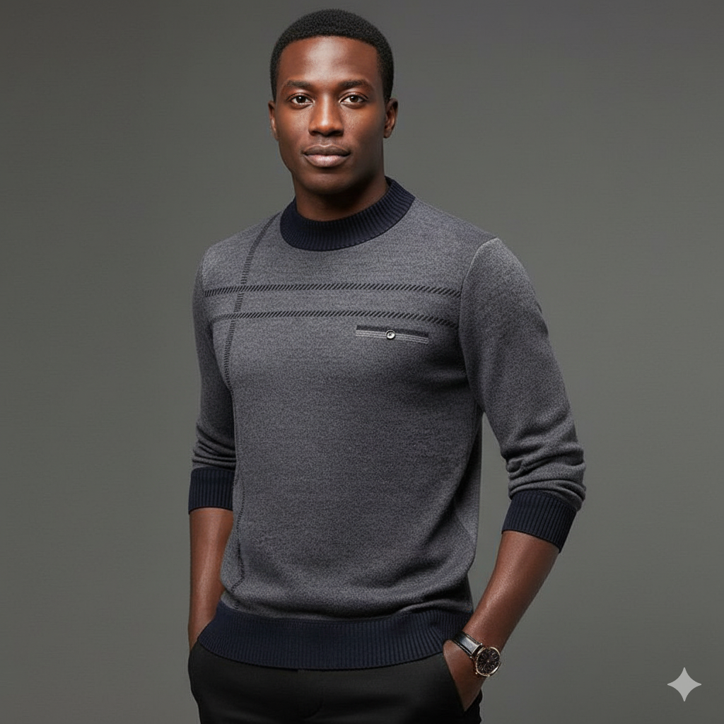 Round Neck Knitted Sweater Slim Fit