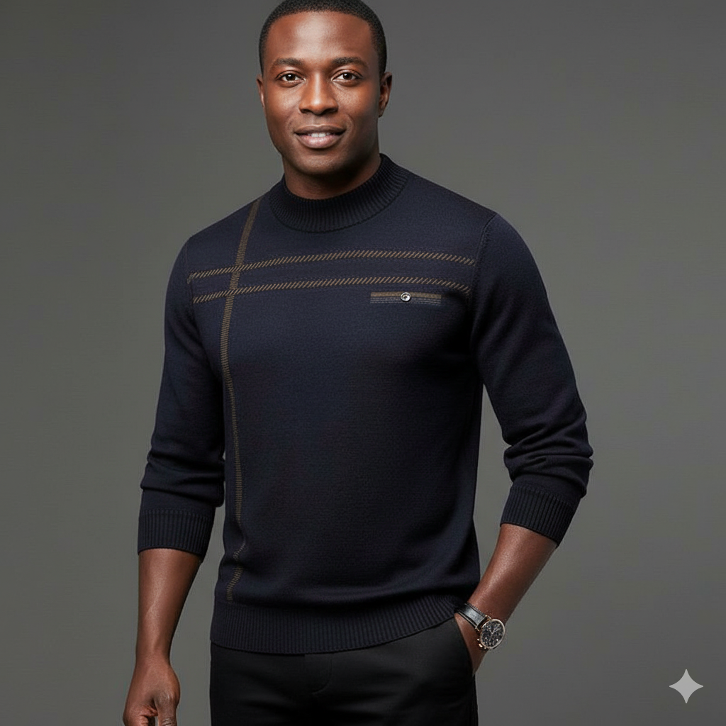 Round Neck Knitted Sweater Slim Fit