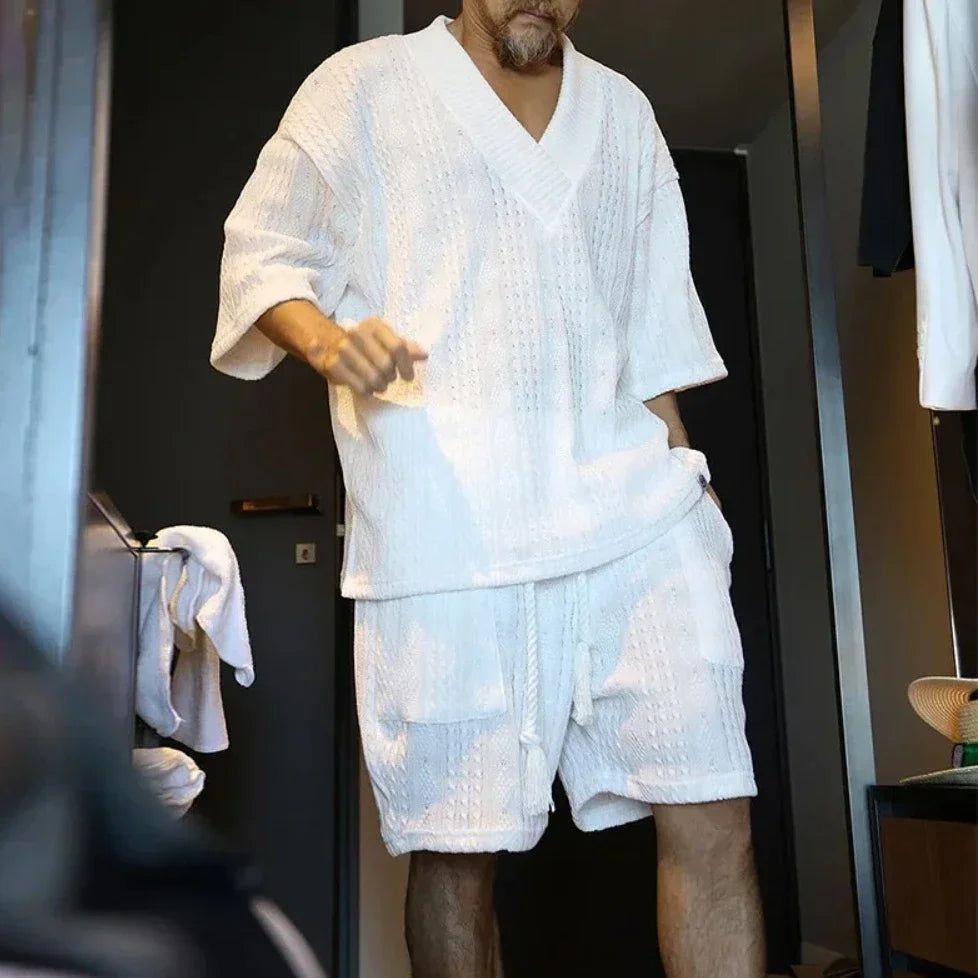 Knit Short Sleeve T-shirt Shorts