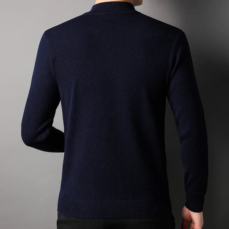 Solid Color Mock Collar Sweatshirt