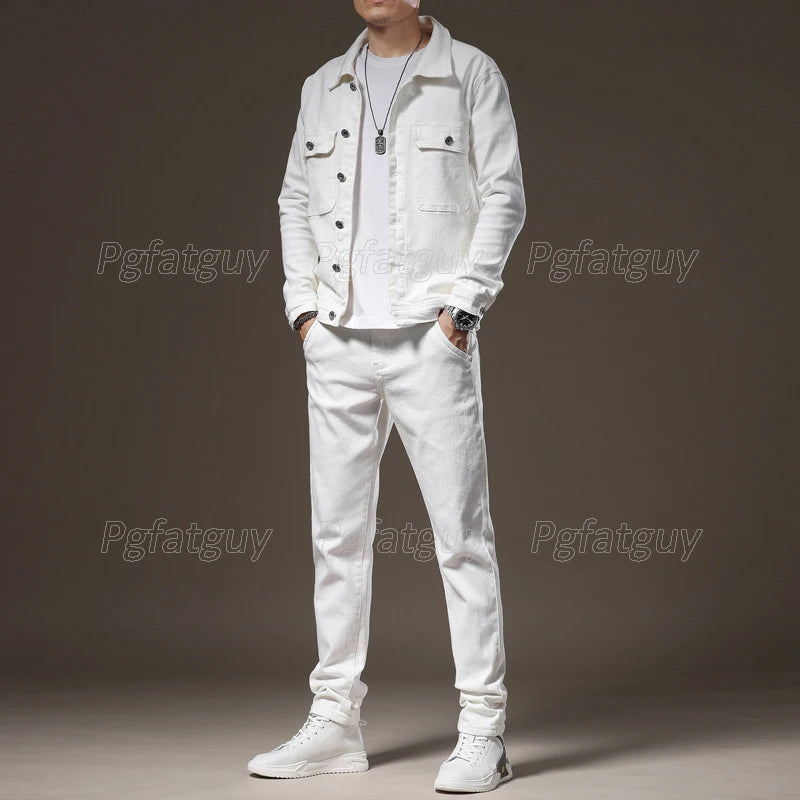 Pure White Denim  Two-piece Set