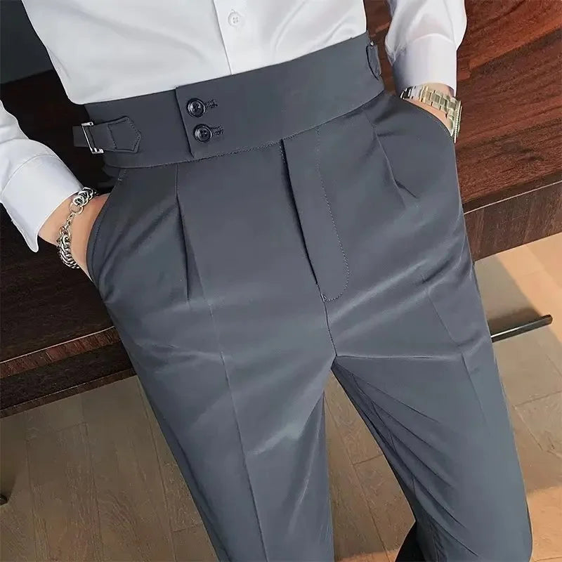 Buckle Waist Straight Leg Pants