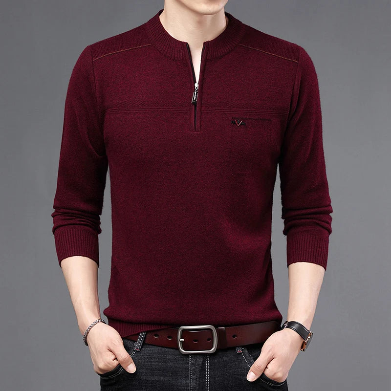 Solid Color Half-high Neck Zipper Sweatshirt