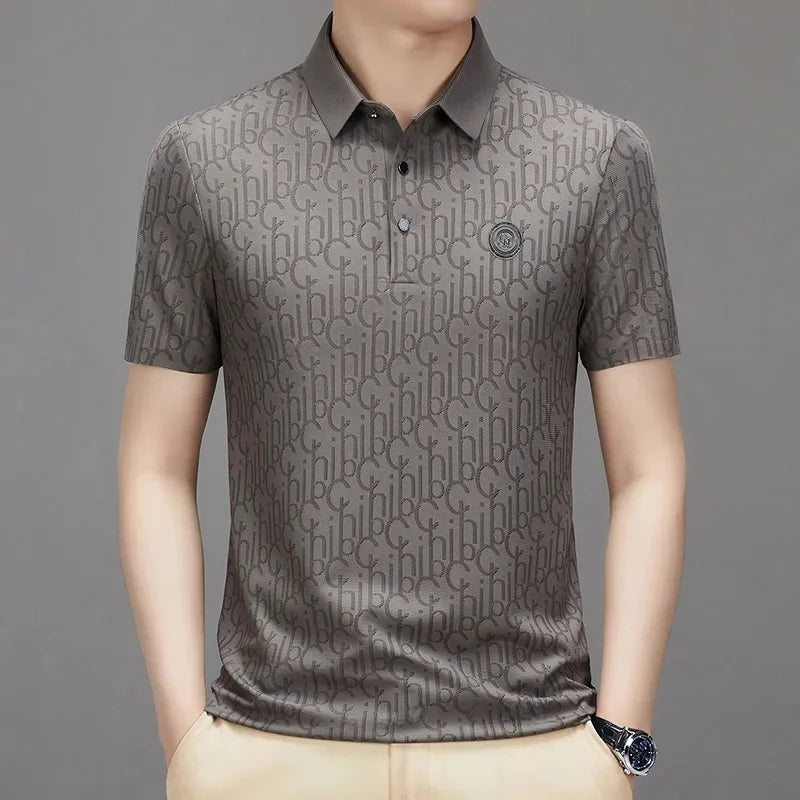 Breathable Note Pattern Short Sleeve Polo Shirt
