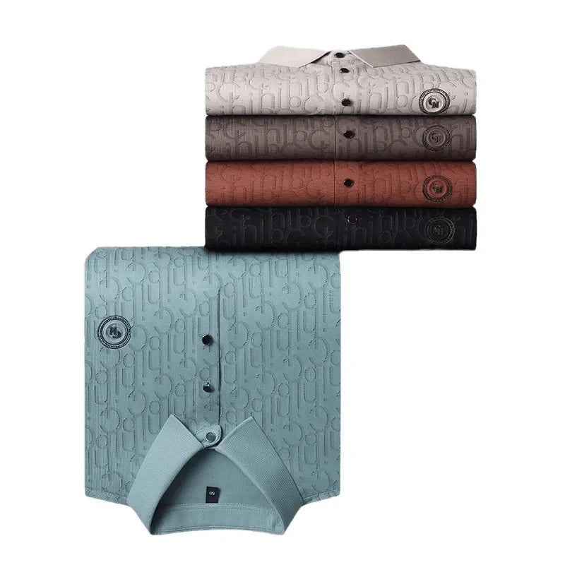 Breathable Note Pattern Short Sleeve Polo Shirt