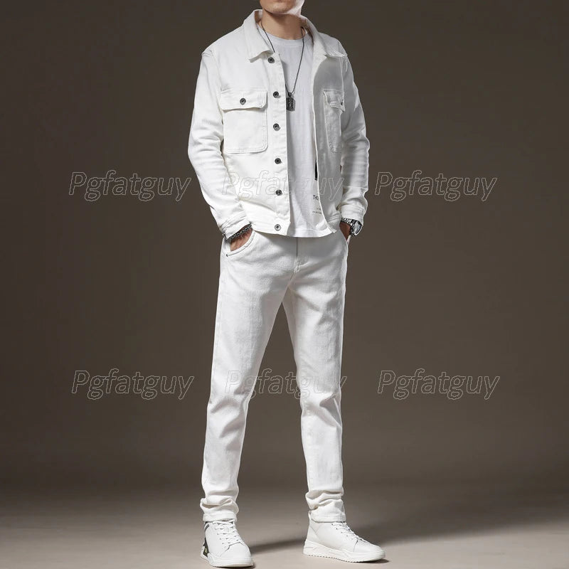 Pure White Denim  Two-piece Set