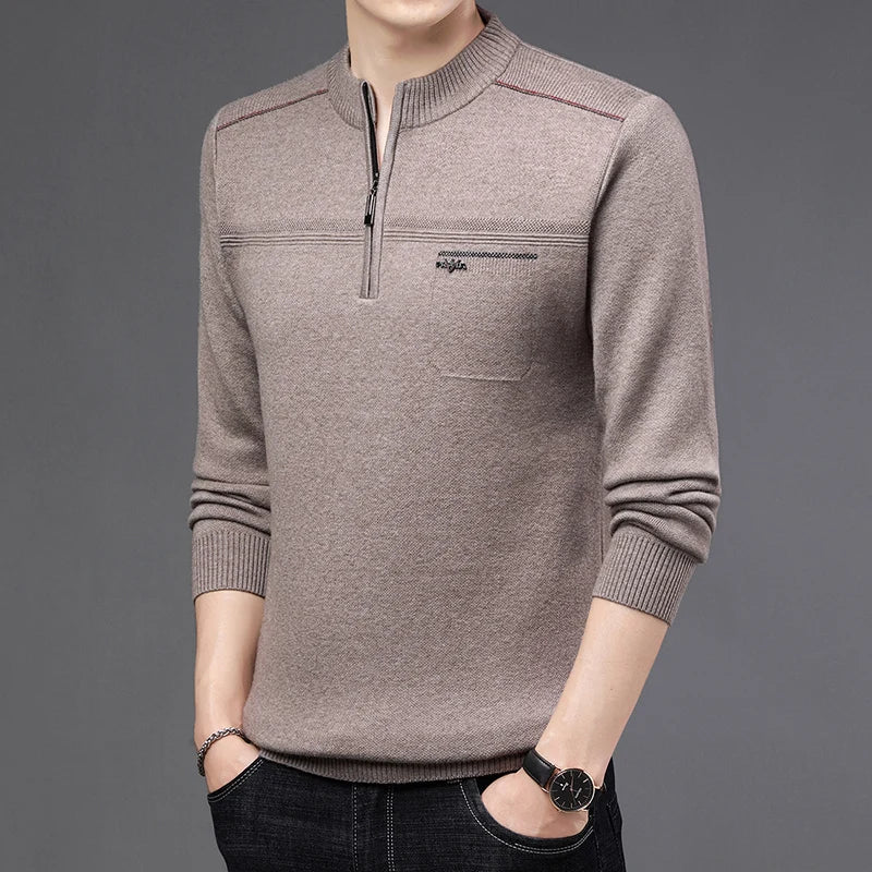 Solid Color Half-high Neck Zipper Sweatshirt