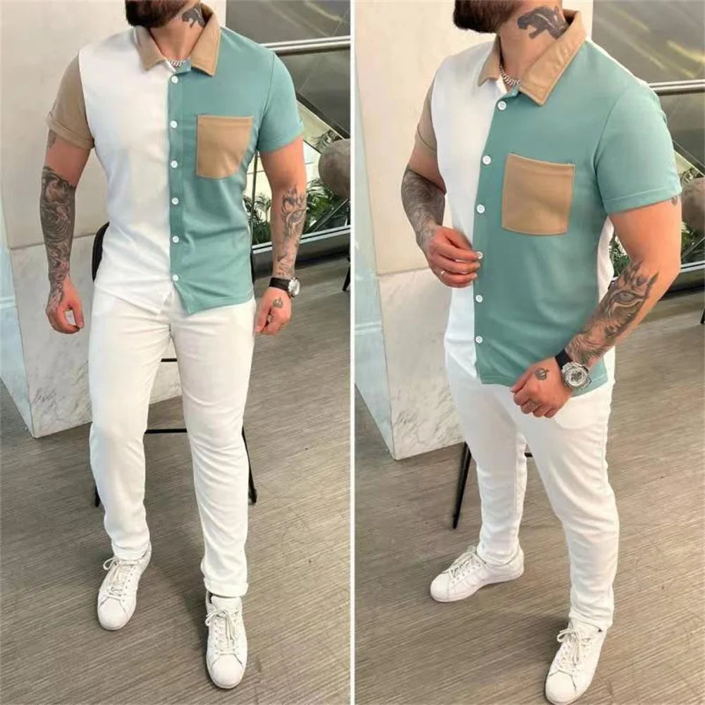 Short-sleeved Shirt trousers Two-piece