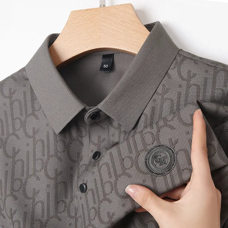 Breathable Note Pattern Short Sleeve Polo Shirt