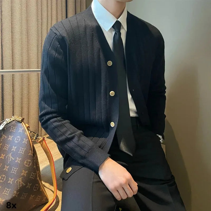 Knitted Sweater Slim Fit Cardigan V-neck