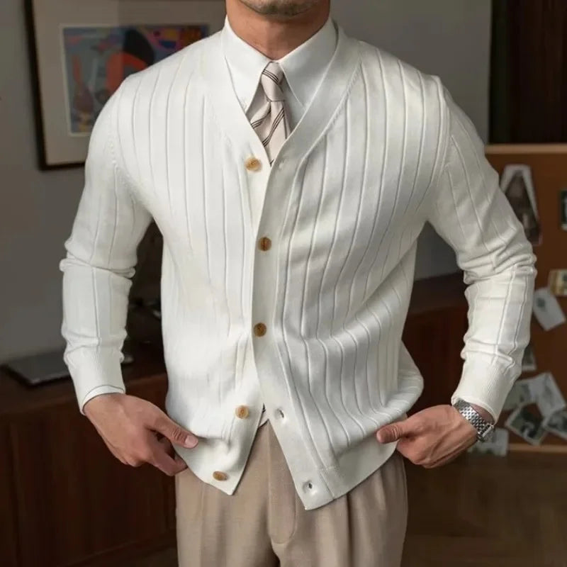 Knitted Sweater Slim Fit Cardigan V-neck