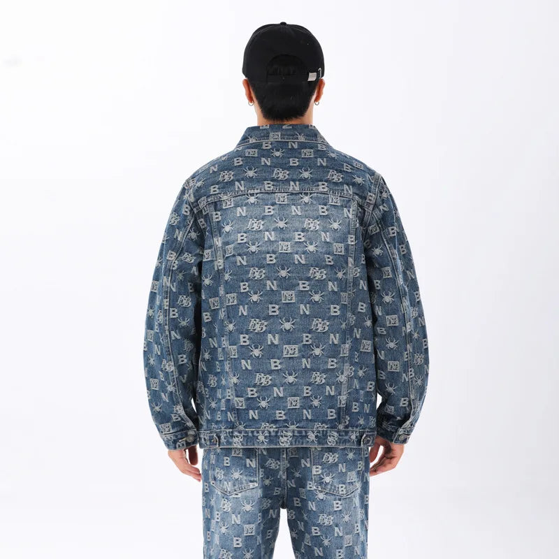 Styled Men's Denim Jacket and Trousers