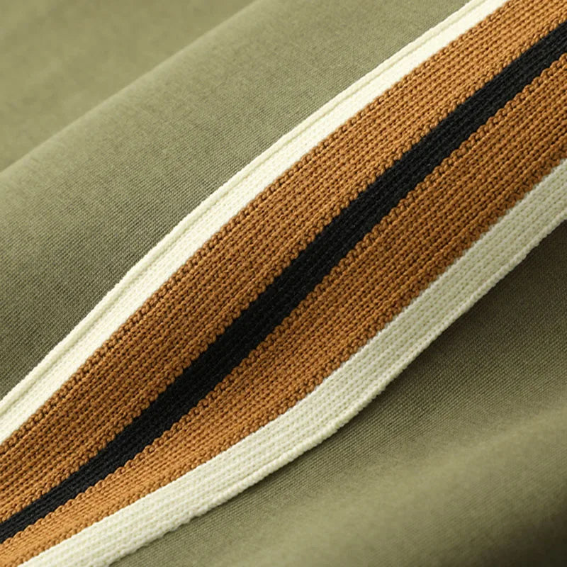 Side Striped Zipped Casual Sports Suit