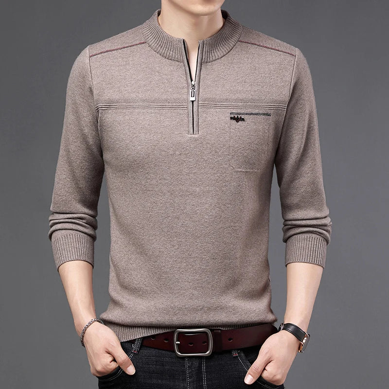 Solid Color Half-high Neck Zipper Sweatshirt