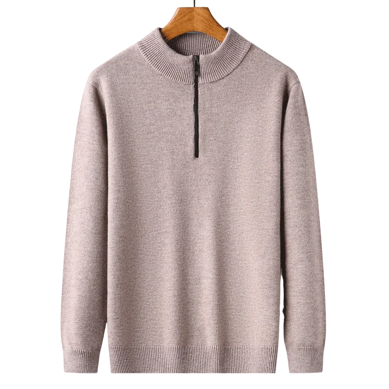 Solid Color Mock Collar Sweatshirt