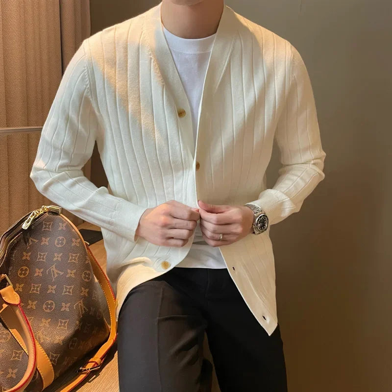 Knitted Sweater Slim Fit Cardigan V-neck