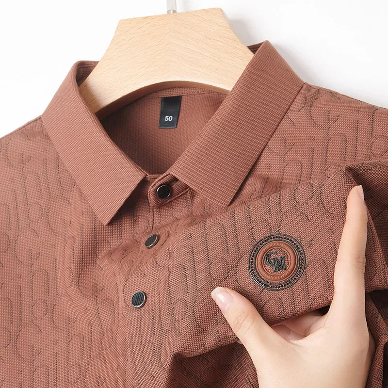 Breathable Note Pattern Short Sleeve Polo Shirt