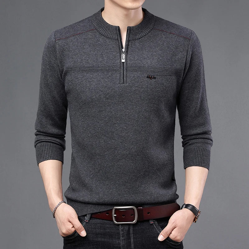 Solid Color Half-high Neck Zipper Sweatshirt