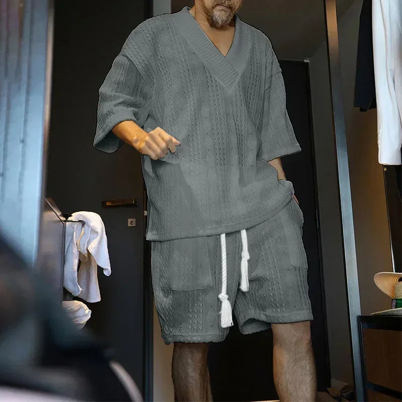 Knit Short Sleeve T-shirt Shorts