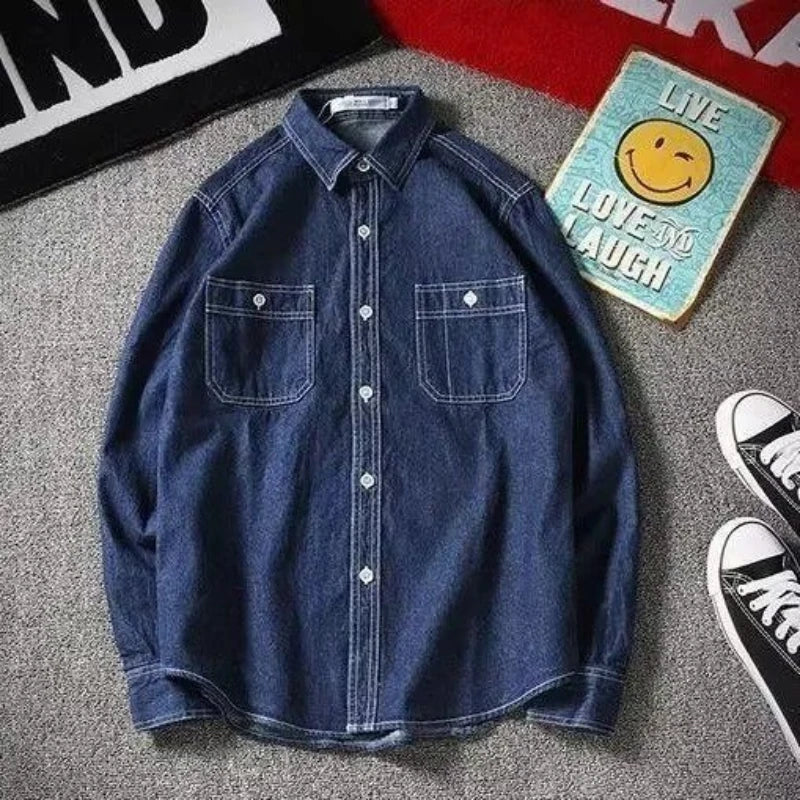 Long Sleeved Thick Jeans Shirt