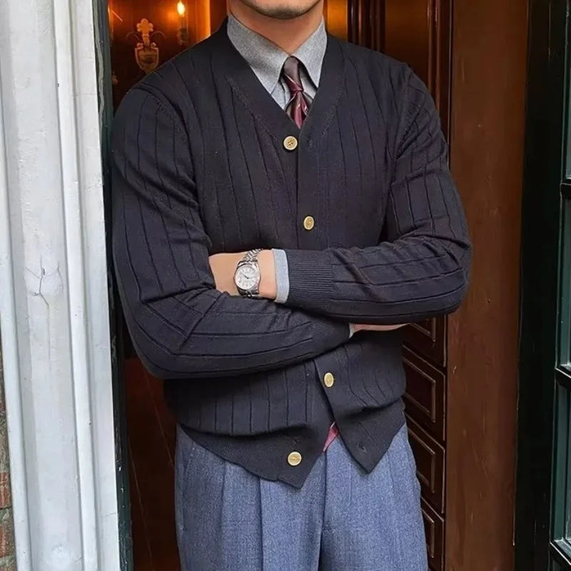 Knitted Sweater Slim Fit Cardigan V-neck