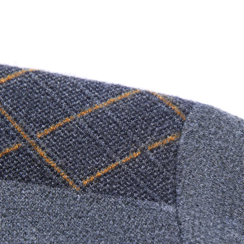 Zipper Patchwork Knitting Pullovers Striped