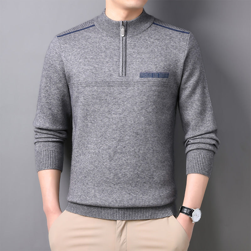 Men's Half-turtleneck Zipper Sweater
