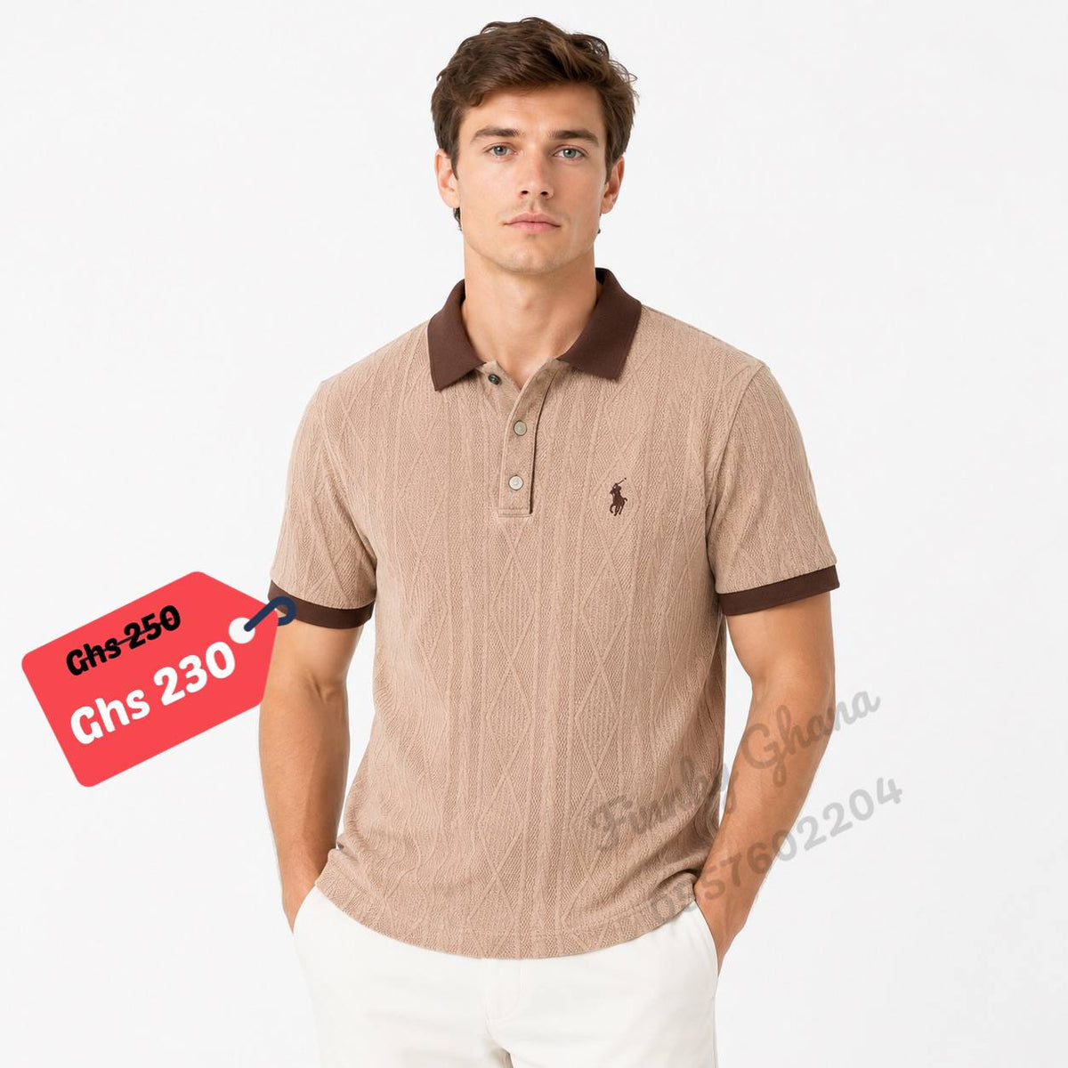 Premium Textured Knit Polo Shirt – Men's Smart Casual Collection
