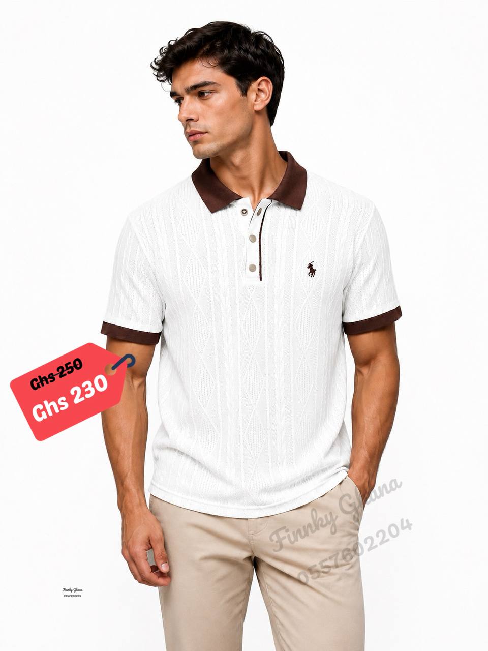 Premium Textured Knit Polo Shirt – Men's Smart Casual Collection
