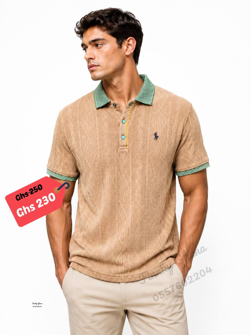 Premium Textured Knit Polo Shirt – Men's Smart Casual Collection