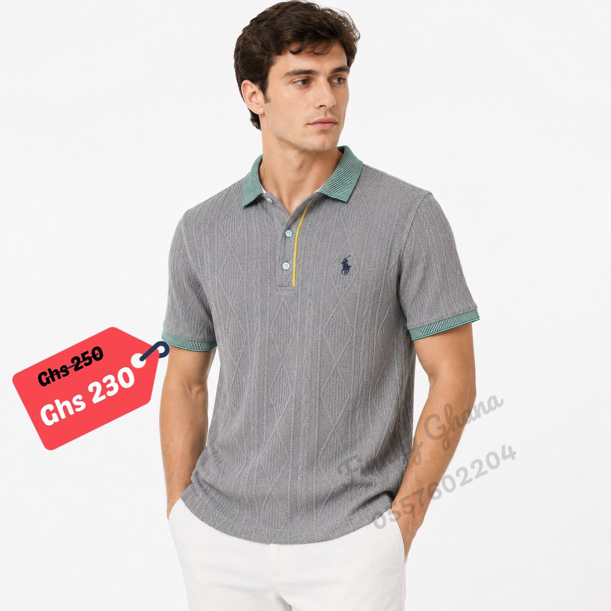 Premium Textured Knit Polo Shirt – Men's Smart Casual Collection
