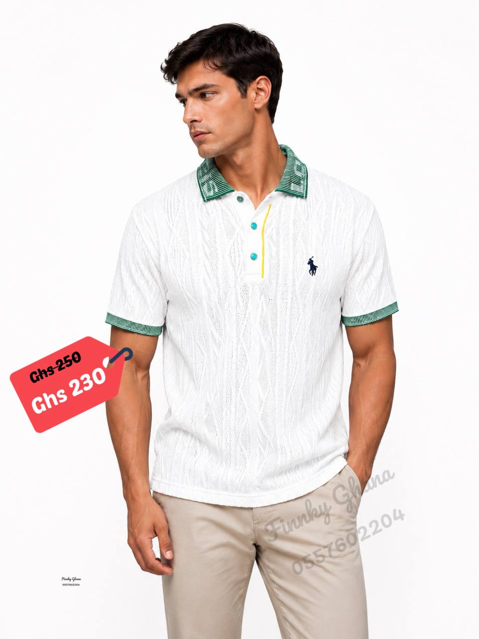 Premium Textured Knit Polo Shirt – Men's Smart Casual Collection