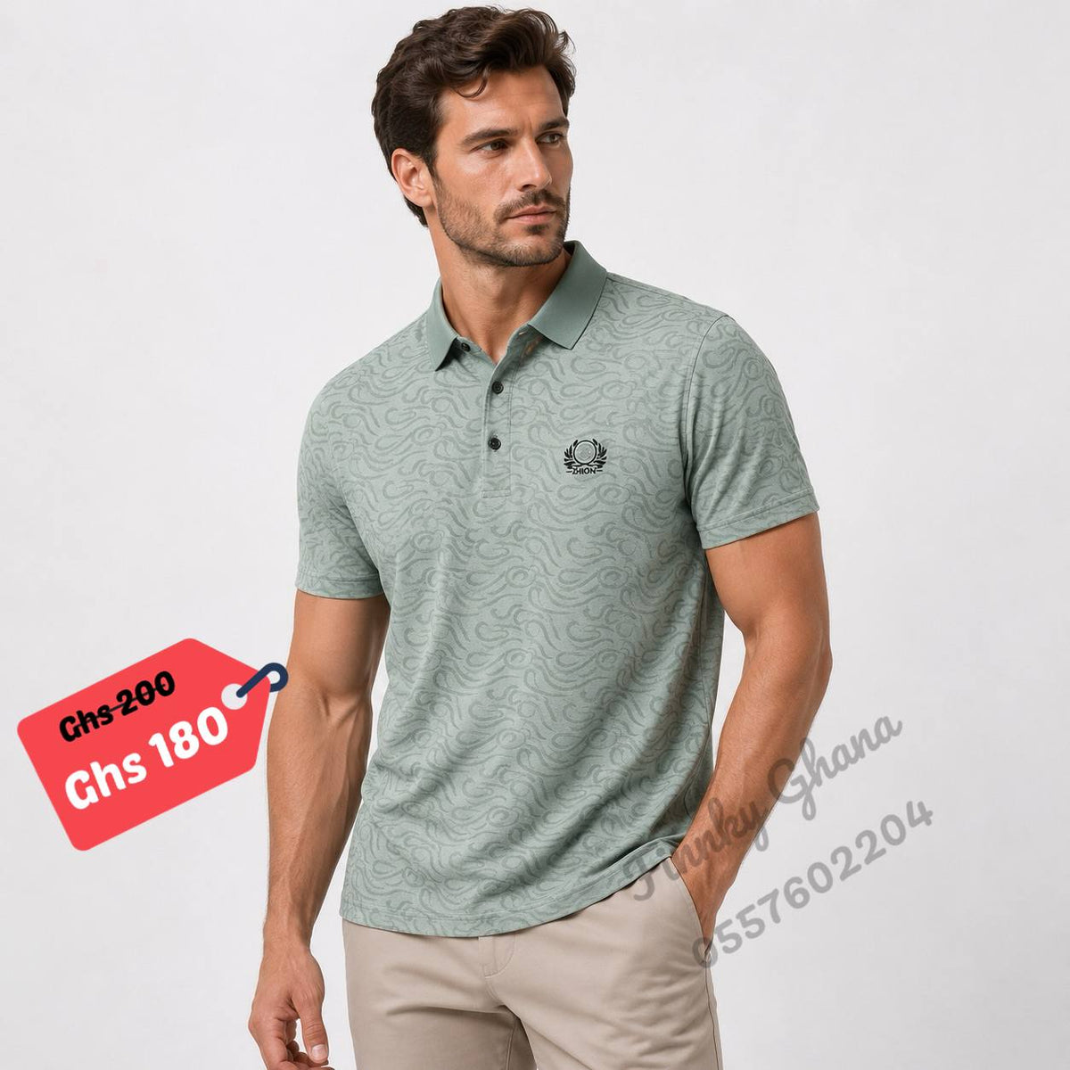 Premium Men's Patterned Polo Shirt – Smart Casual