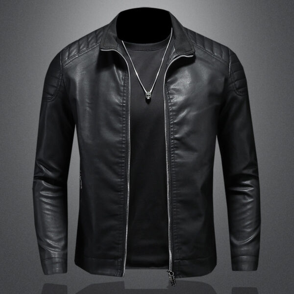 Men's Leather Jacket Coat - Image 2