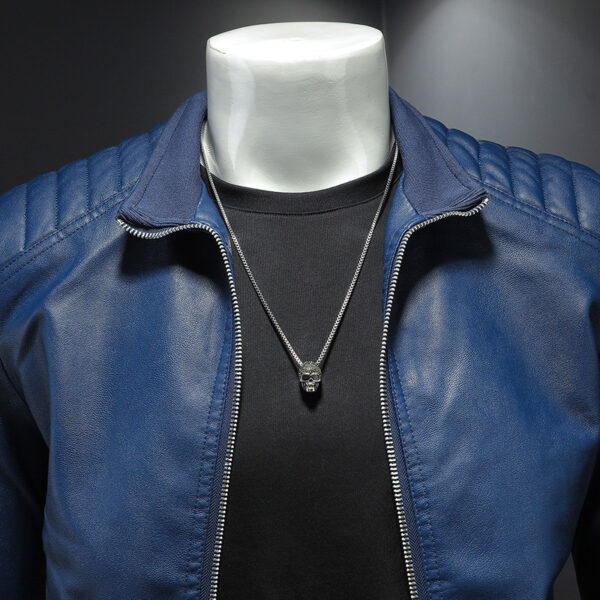 Men's Leather Jacket Coat - Image 4