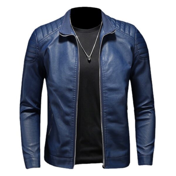 Men's Leather Jacket Coat - Image 3