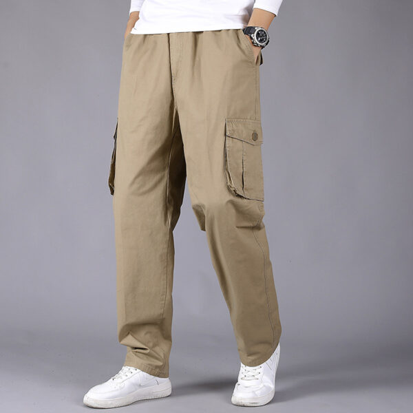 Loose Straight Khaki Cargo Pants - Image 6