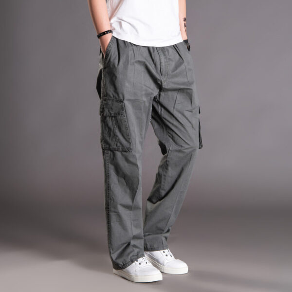 Loose Straight Khaki Cargo Pants - Image 8