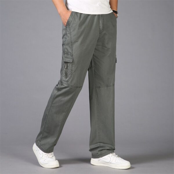 Loose Straight Khaki Cargo Pants