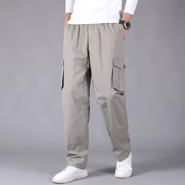 Loose Straight Khaki Cargo Pants - Image 4